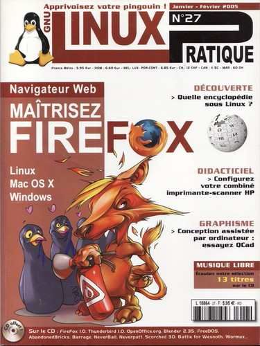 Cliquer pour agrandir : LINUX PRATIQUE N°27- Janv.-Fév 2005 + 2 CD