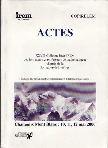 Cliquer pour agrandir : ACTES,XXXVII colloque des formateurs et Prof chargés de la formation des Maîtres